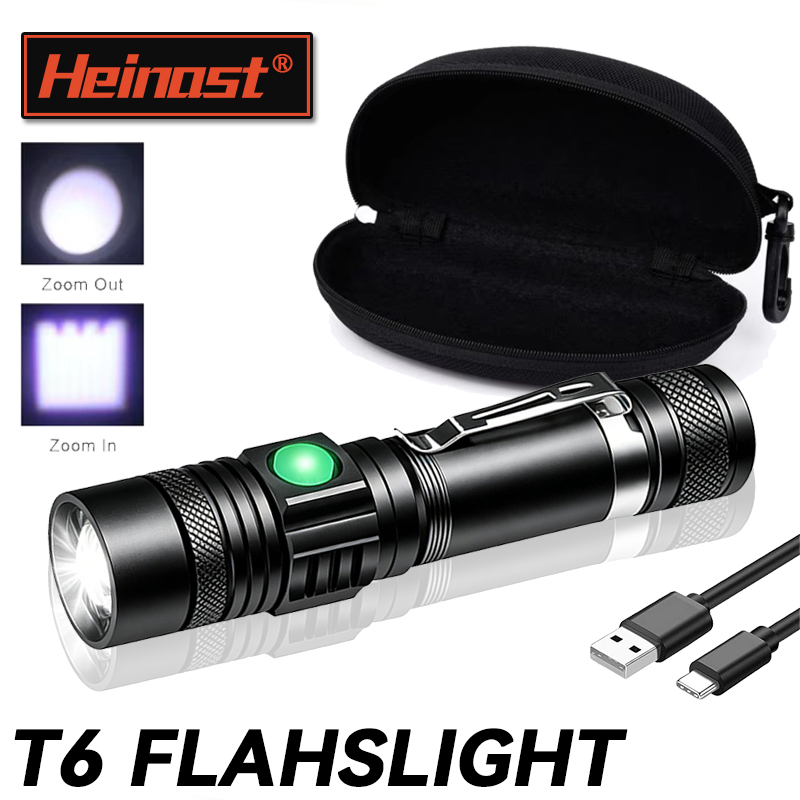 Outdoor Lighting Beacon - T6 LED Rechargeable Flashlight,18650 Zoomable Torch,