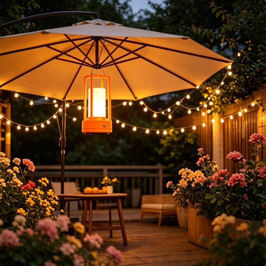 Outdoor Lighting Battery - Modern Orange Cage Table Lamp Rechargeable