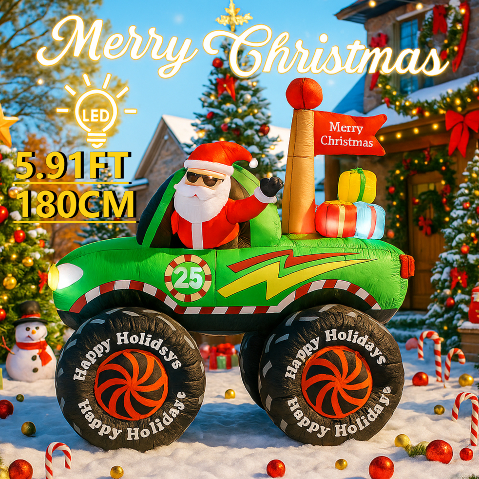 Xmas Outdoor Lighting Decorations - 5.91FT Giant Outdoor Decoration Christmas Inflatable