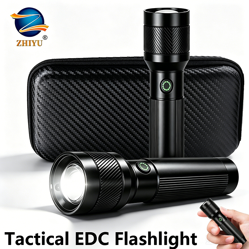 Outdoor Lighting Junction Box - 1200LM EDC Handheld Flashlight,USB-C Rechargeable Tactical