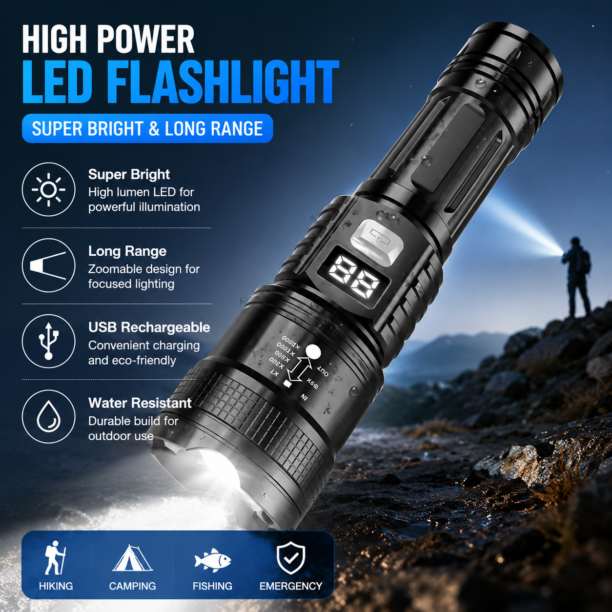 Outdoor Lighting Lumen - P50 High Brightness Flashlight LED Bead