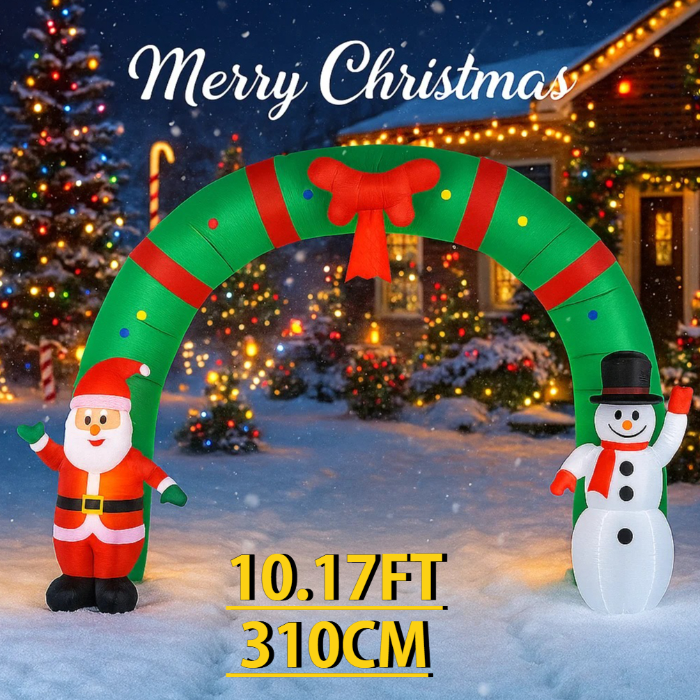 Xmas Outdoor Lighting Decorations - 10.17FT Giant Christmas Inflatable Toy Arch