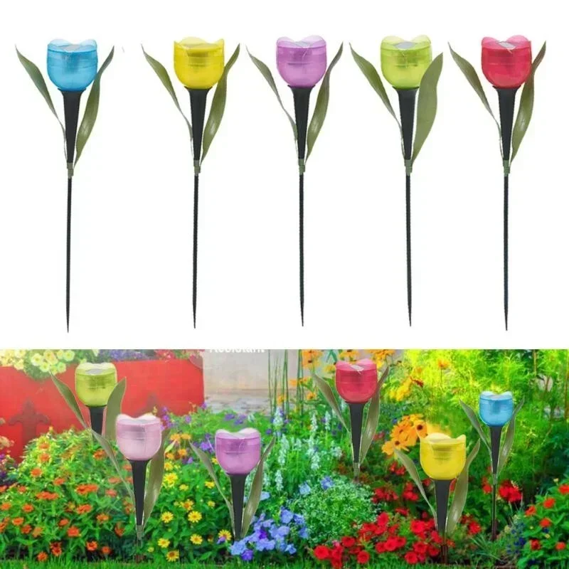 Outdoor Lighting Traditional - 1Pcs Garden Tulip Flower Shape LED