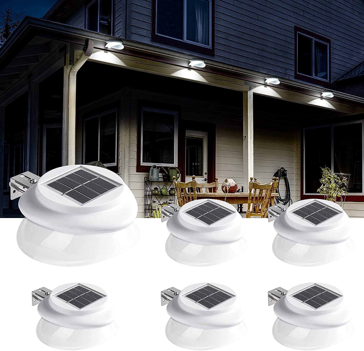 Outdoor Lighting On Fence - Solar Garden Gutter Lights Outdoor, 9
