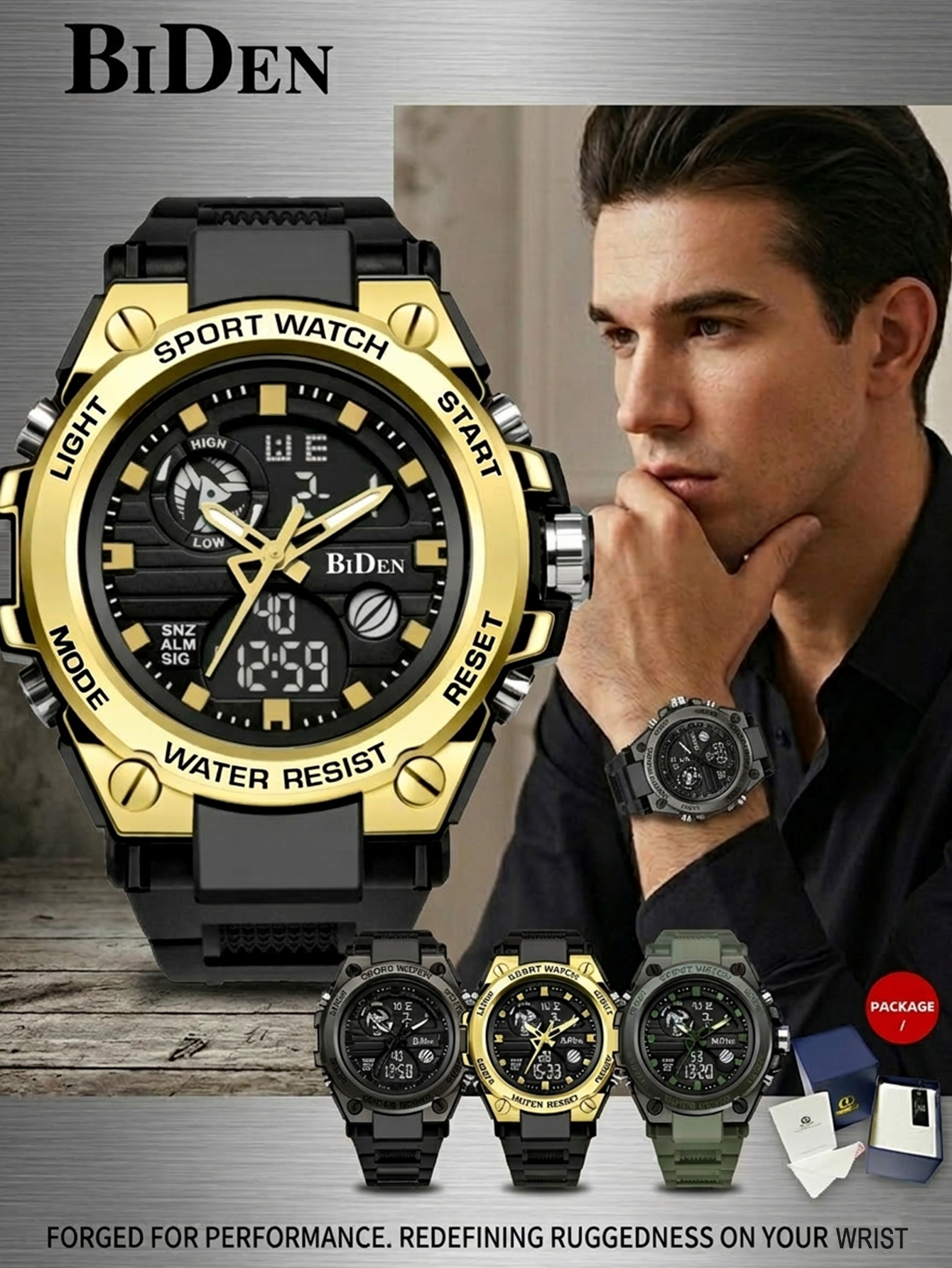 Outdoor Lighting Trends - Men's electronic watch with night light