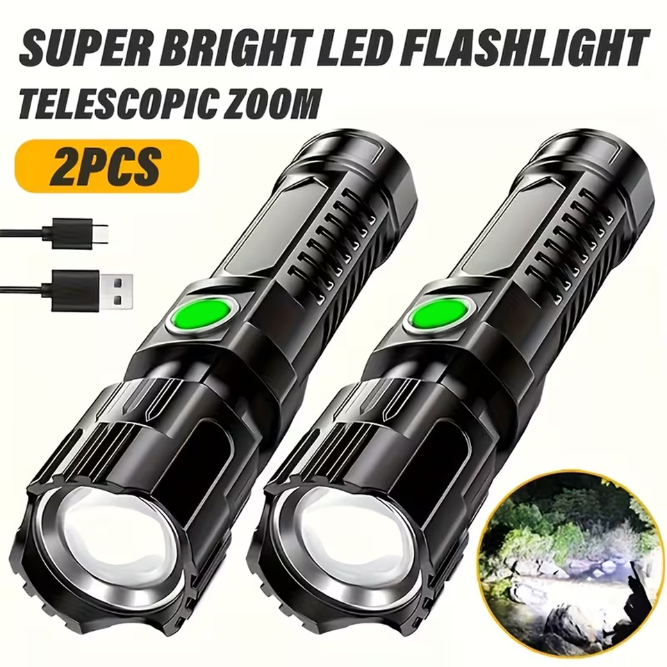 Outdoor Lighting Beacon - Super Bright LED Flashlight USB Rechargeable