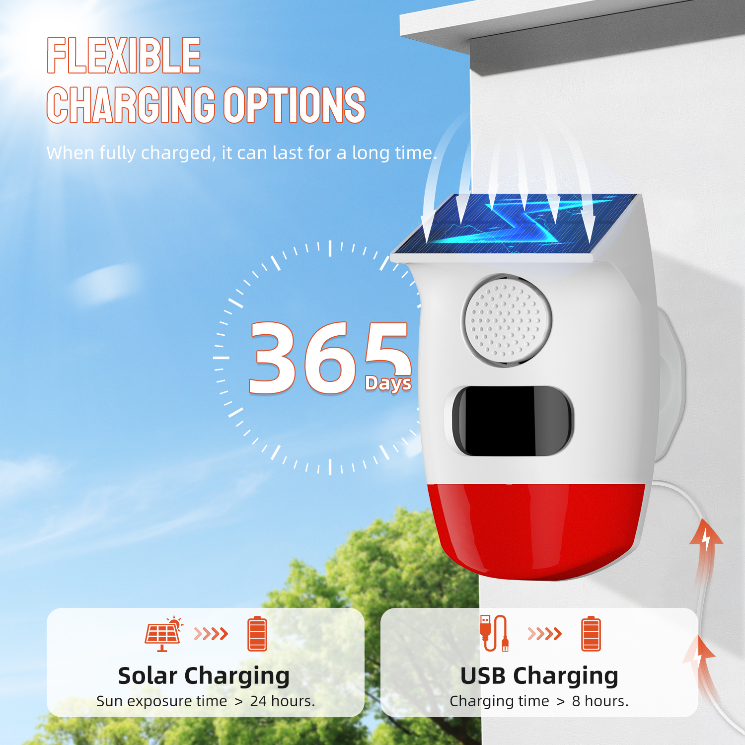 Outdoor Solar Alarm PIR Infrar - Solar Wall Sconce reseña y precio