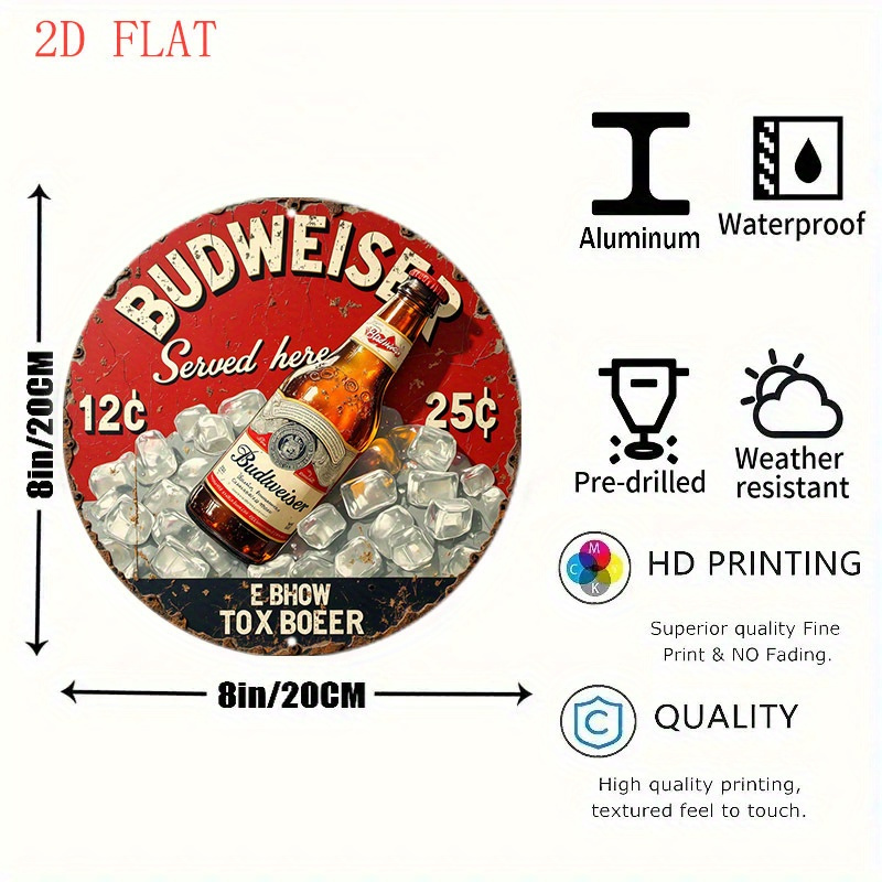 1pc Vintage Beer Logo Metal Wa - Outdoor Lighting Logo reseña y precio
