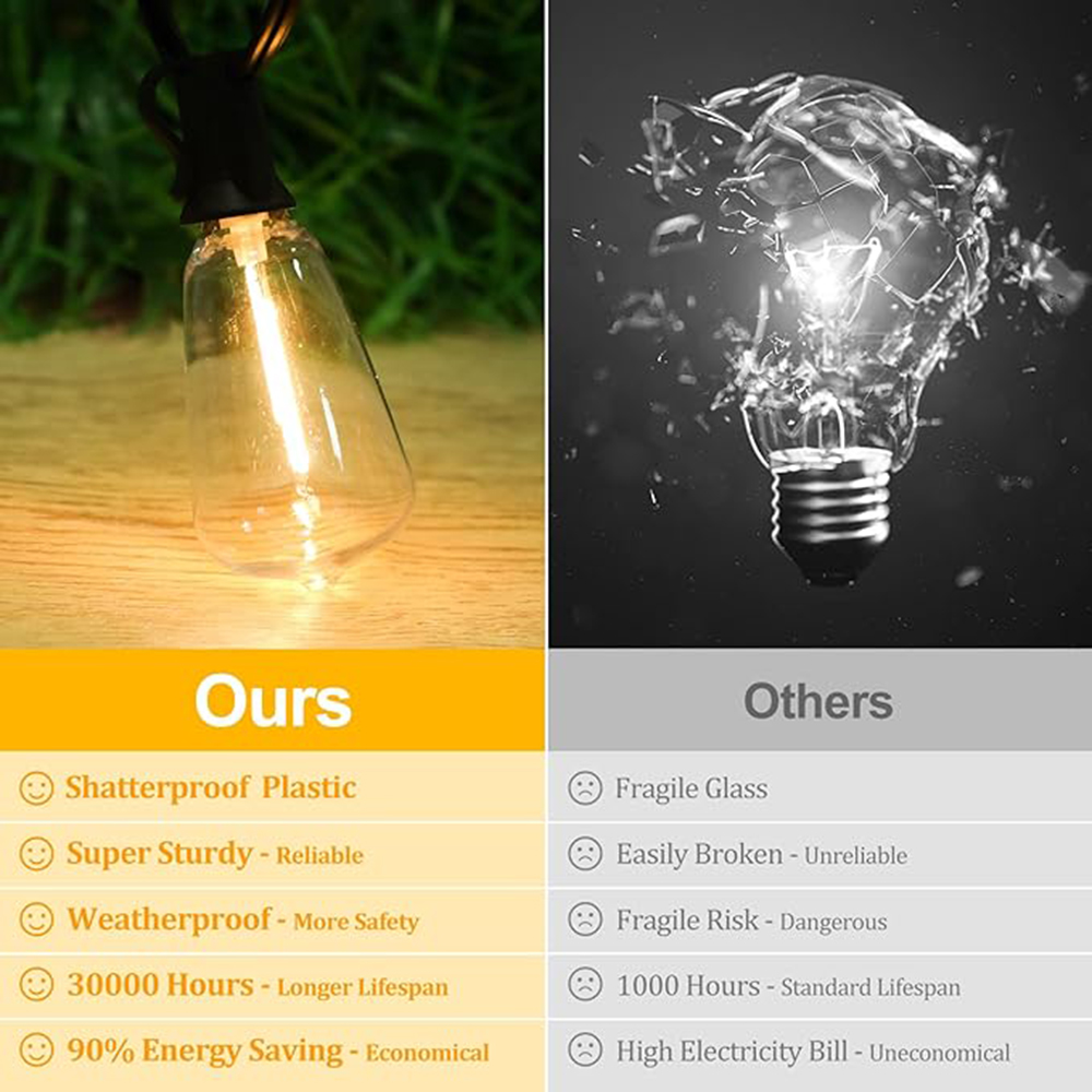 ST38 Festoon 220V LED Globe St - Outdoor Lighting On Fence reseña y precio