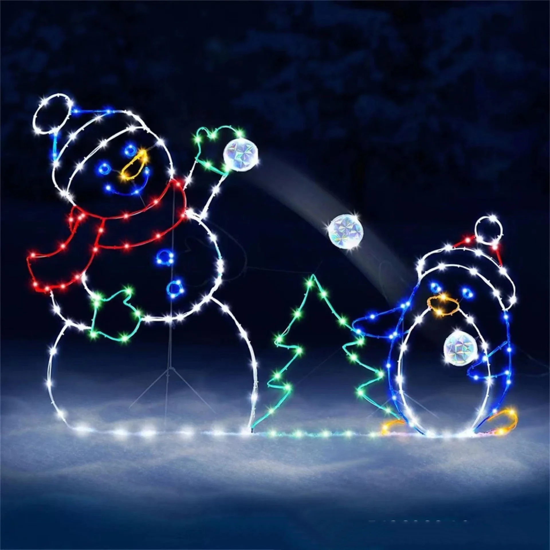 Animated Snowball Light LED Gl - Xmas Outdoor Lighting Decorations reseña y precio