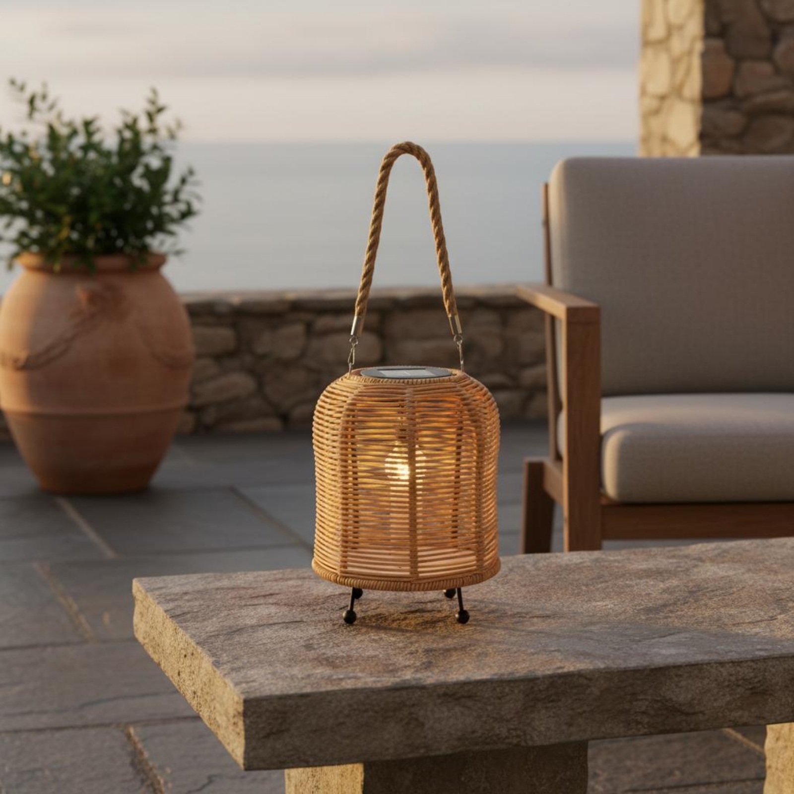 Handwoven Solar Lantern Braide - Outdoor Lighting Battery reseña y precio