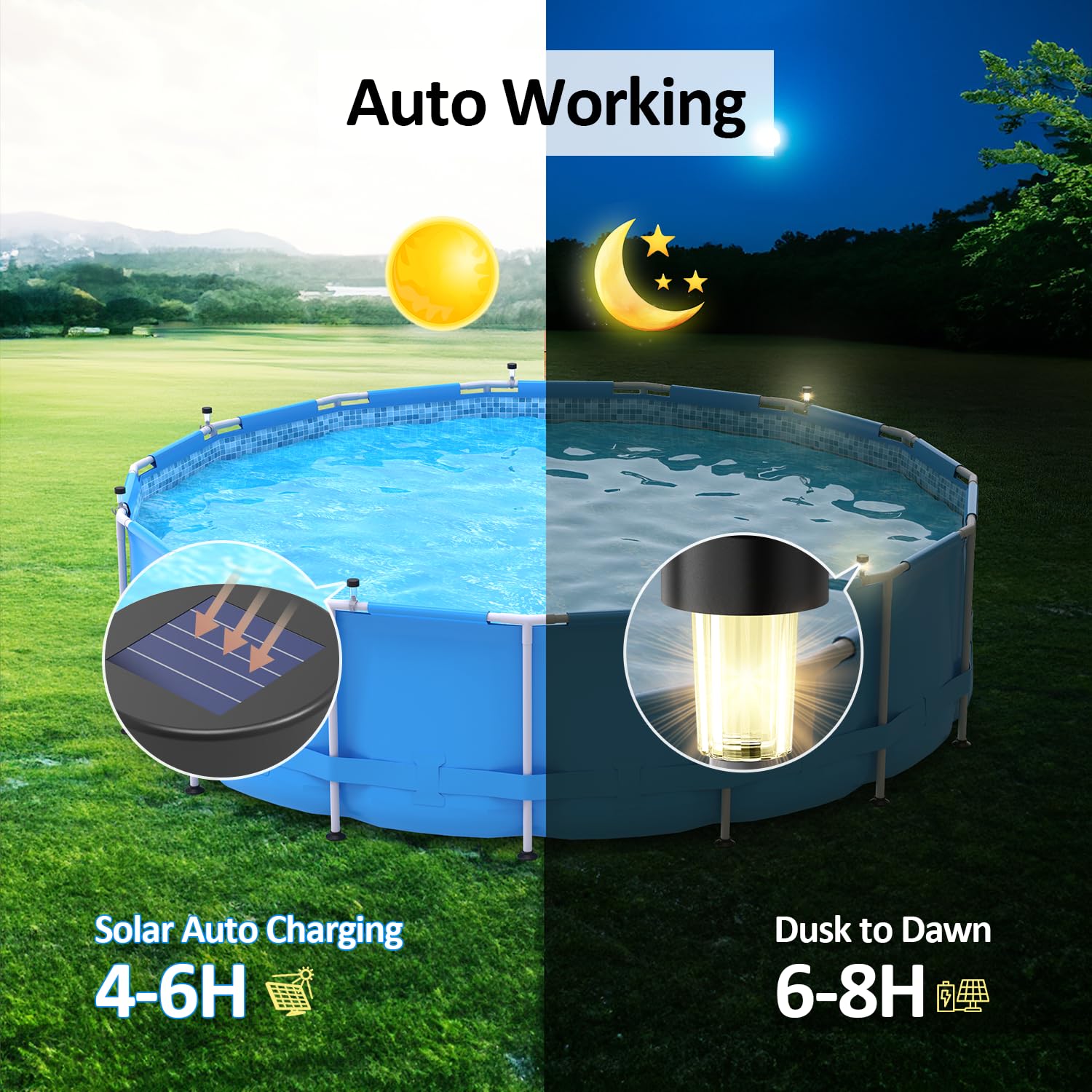 6 packages Solar Pool Light Fr - Outdoor Lighting On Fence reseña y precio