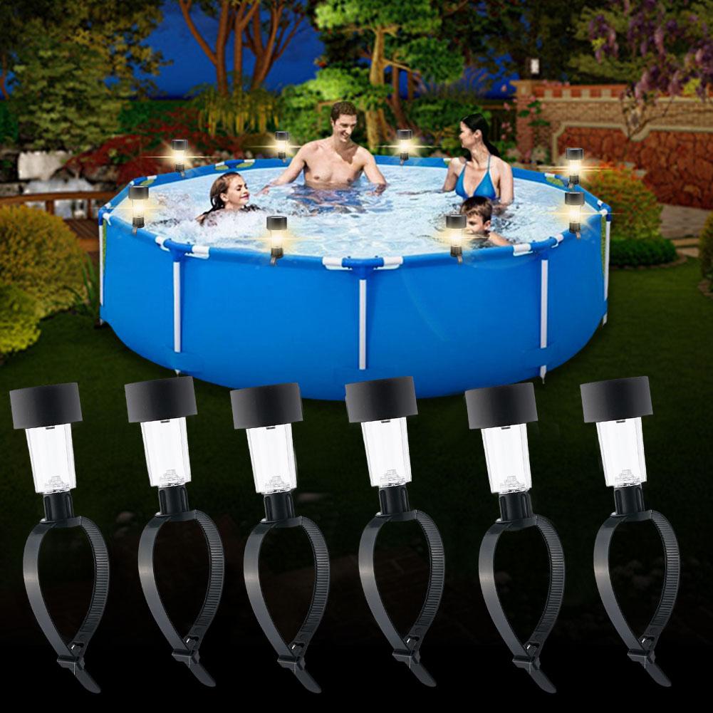 1/6PCS Solar LED Pool Light Fr - Outdoor Lighting On Fence reseña y precio