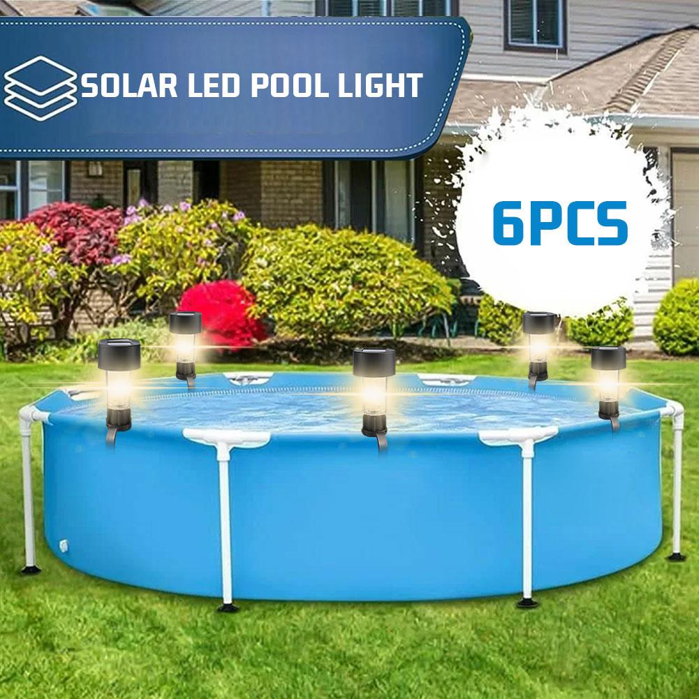 1/6PCS Solar LED Pool Light Fr - Outdoor Lighting On Fence reseña y precio