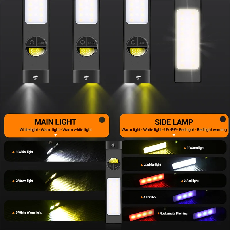 COB+LED Multifunctional Flashl - Outdoor Lighting Black reseña y precio