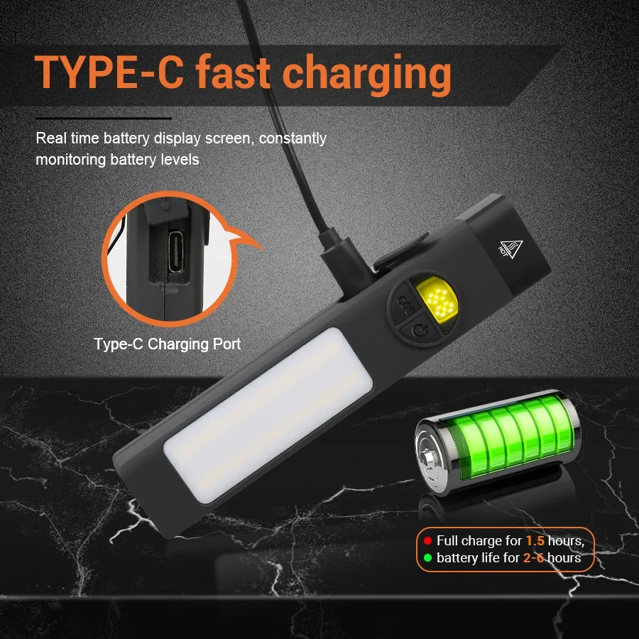 COB+LED Multifunctional Flashl - Outdoor Lighting Black reseña y precio