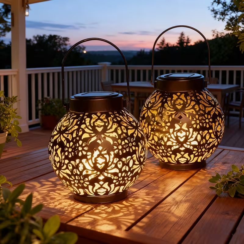 Solar Lights Rose Flower Patte - Outdoor Lighting On Fence reseña y precio