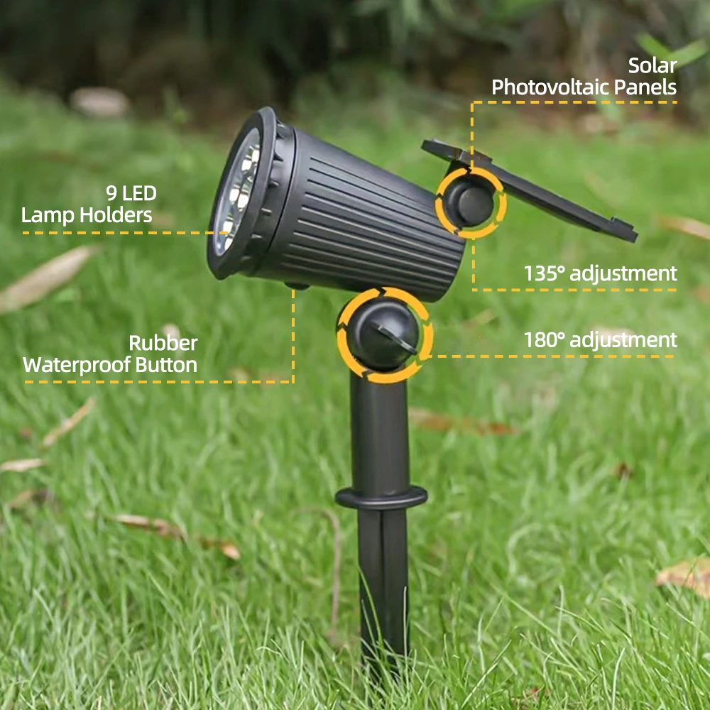 1/2PCS Solar Powered 9LED Lamp - Xl Outdoor Lighting reseña y precio
