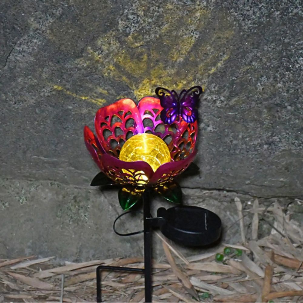 Lotus Shaped Solar Powered Lam - Outdoor Lighting Ground Fixtures reseña y precio