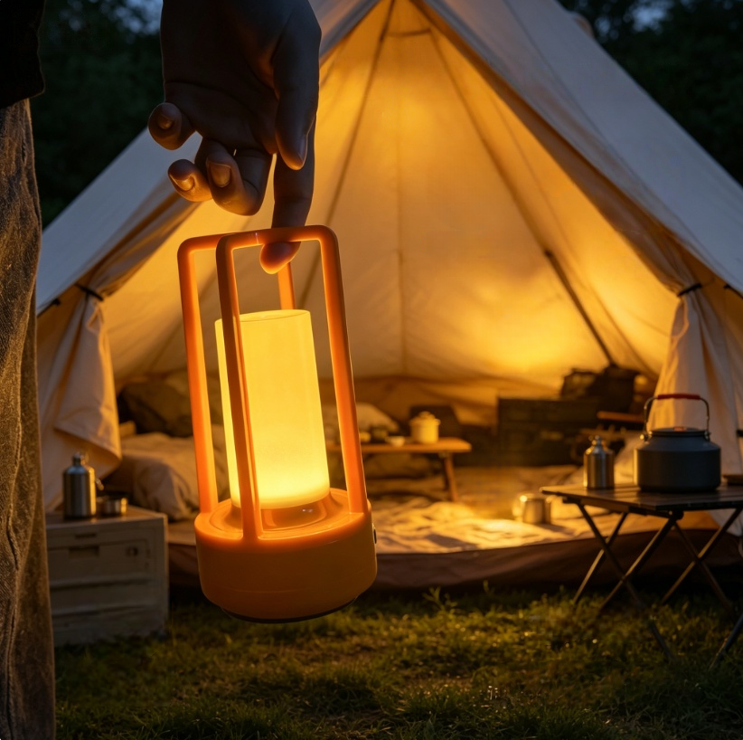 Modern Orange Cage Table Lamp  - Outdoor Lighting Battery reseña y precio