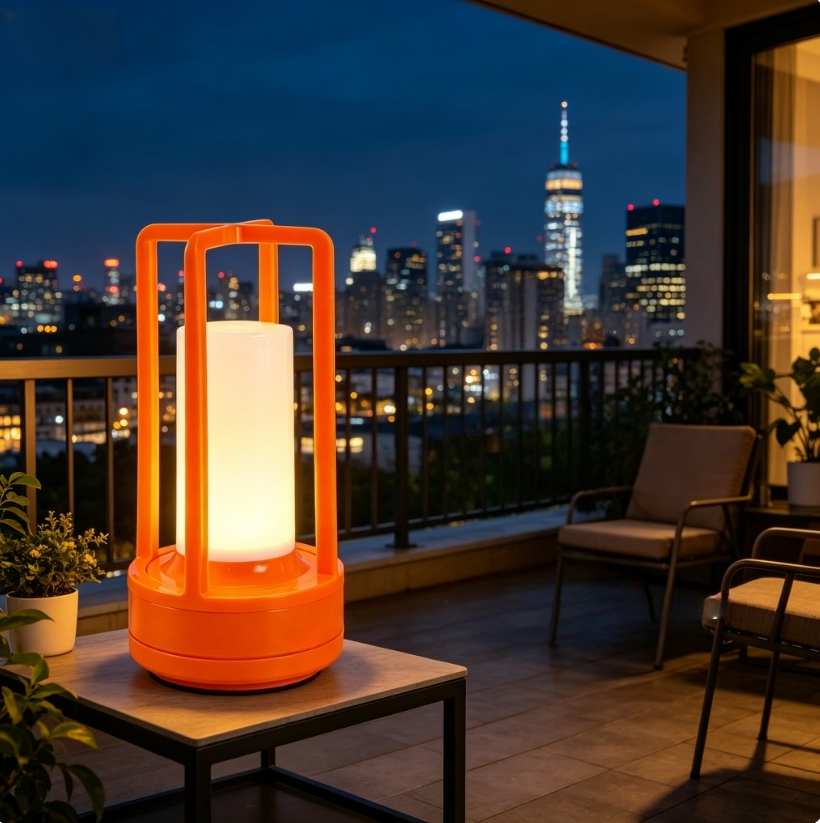 Modern Orange Cage Table Lamp  - Outdoor Lighting Battery reseña y precio