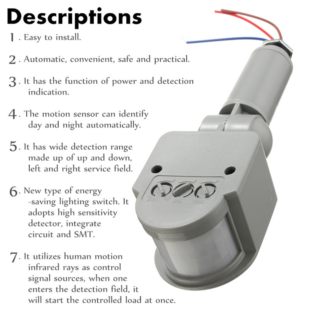LED Motion Sensor 220V 110V 12 - Outdoor Lighting Volt reseña y precio