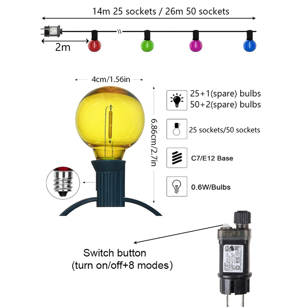 26M Festoon G40 LED Globe Mult - Outdoor Lighting On Fence reseña y precio