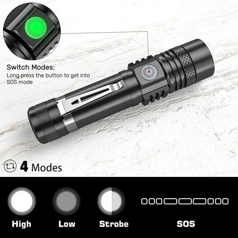 Rechargeable T6 Handheld Flash - Outdoor Lighting Black reseña y precio