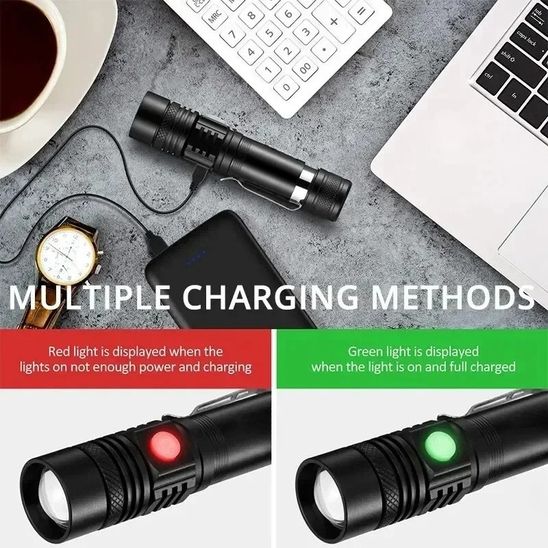 Rechargeable T6 Handheld Flash - Outdoor Lighting Black reseña y precio