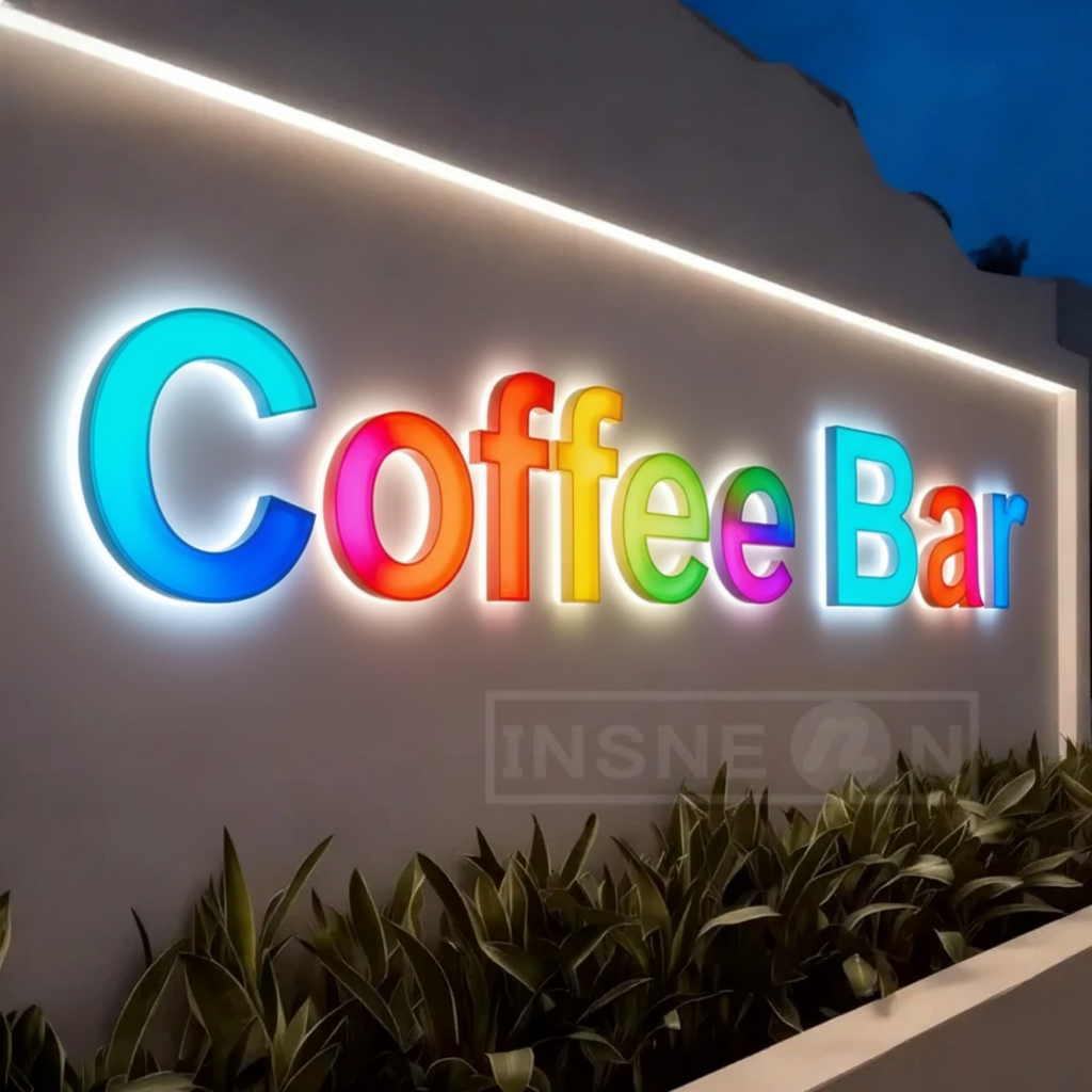 Custom RGB Led Metal Sign Busi - Outdoor Lighting Logo reseña y precio