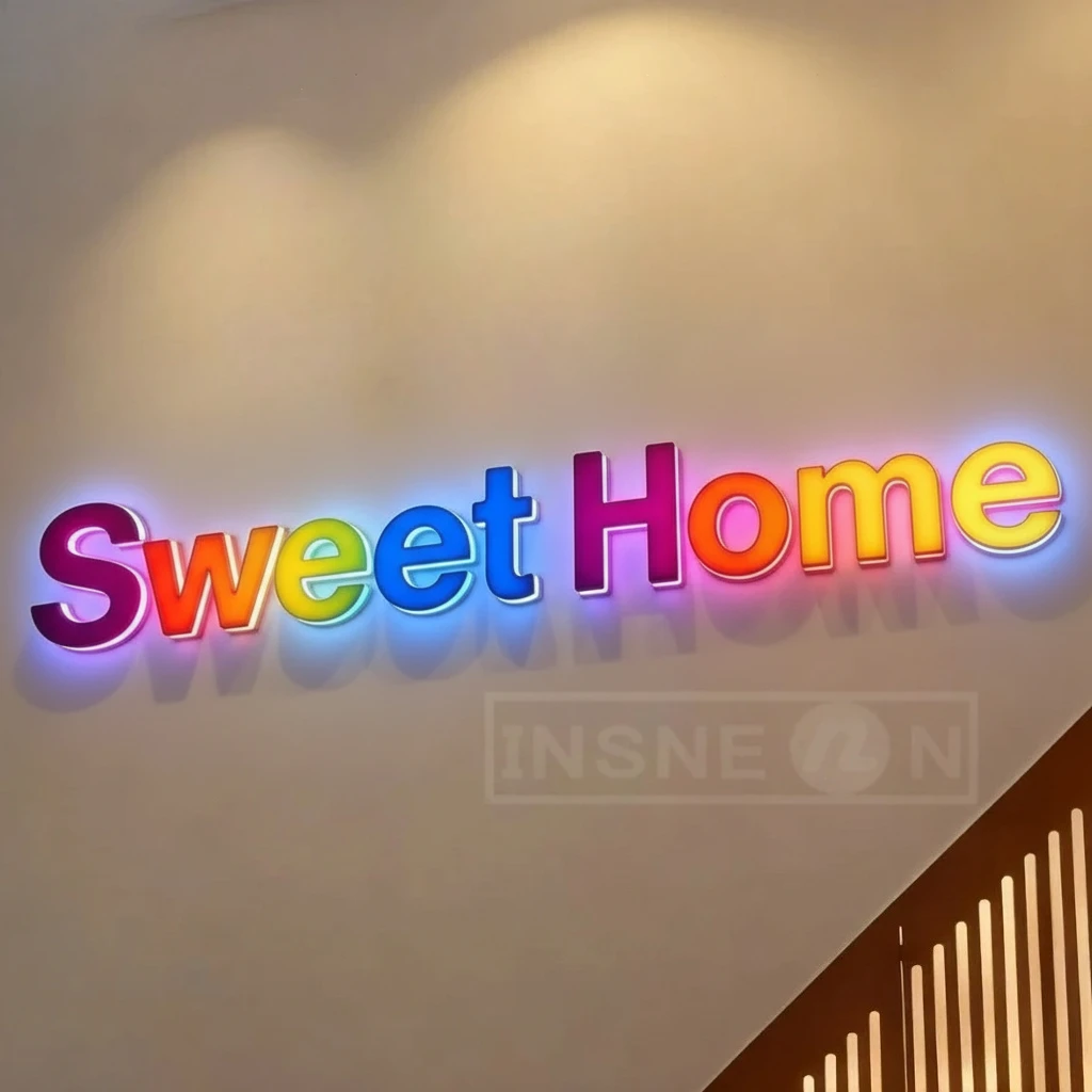 Custom RGB Led Metal Sign Busi - Outdoor Lighting Logo reseña y precio