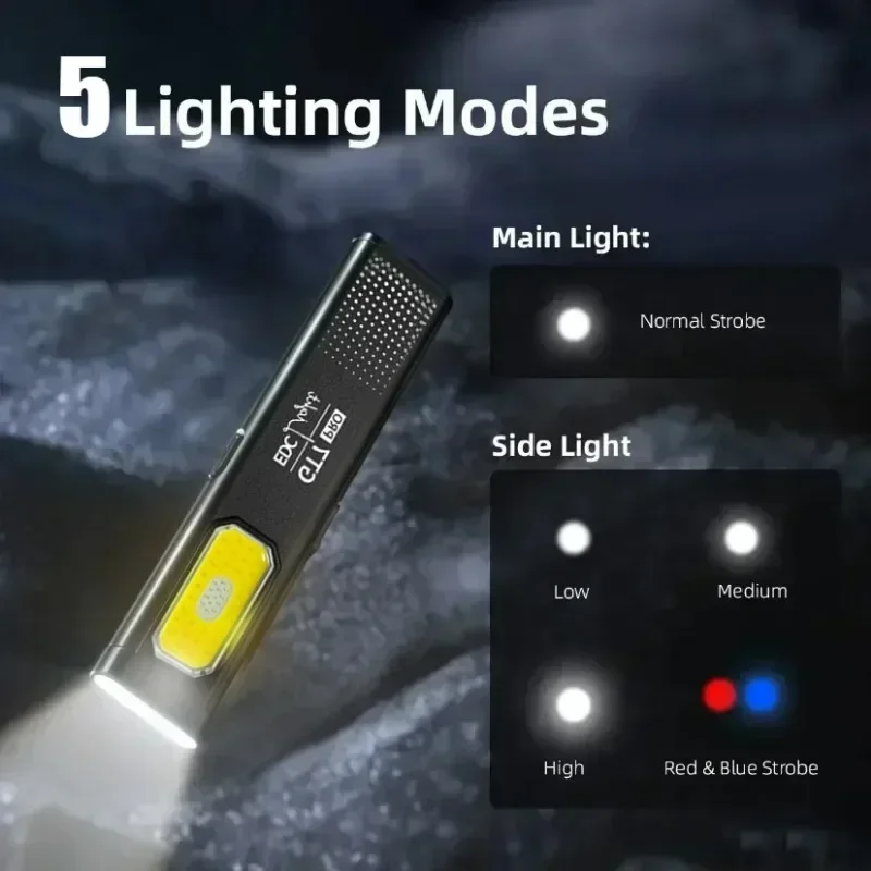 Mini LED Flashlight USB C Rech - Outdoor Lighting Black reseña y precio