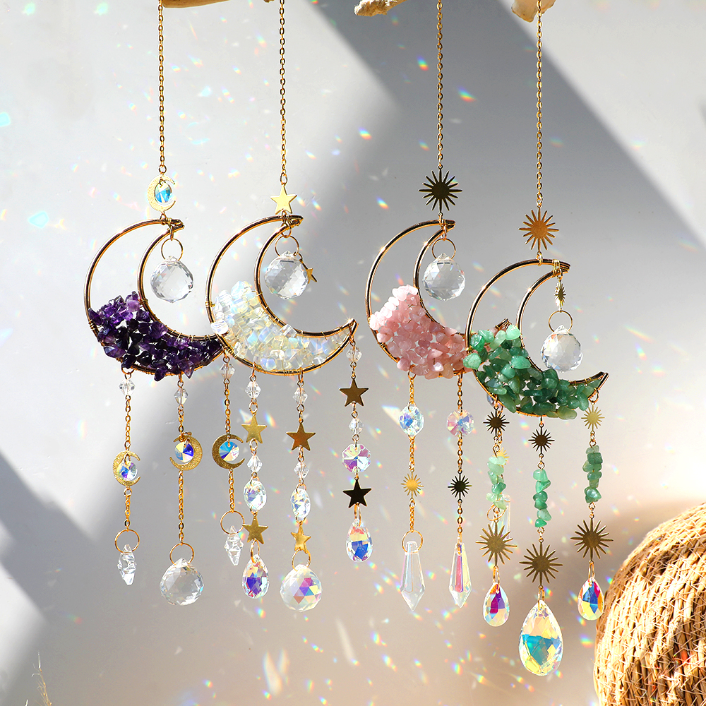 Crystal  Suncatcher Moon Ameth - Xmas Outdoor Lighting Decorations reseña y precio
