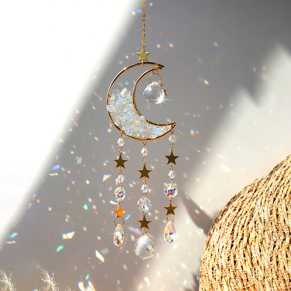 Crystal  Suncatcher Moon Ameth - Xmas Outdoor Lighting Decorations reseña y precio