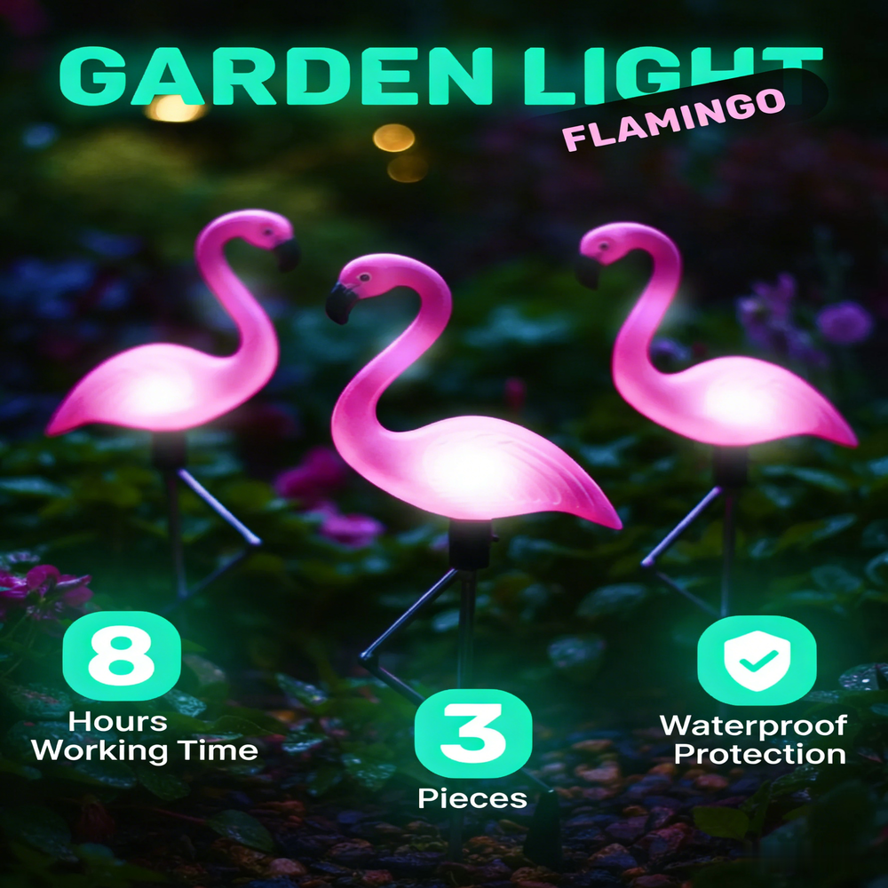 3Pcs Solar Powered Flamingo Gr - Outdoor Lighting Traditional reseña y precio