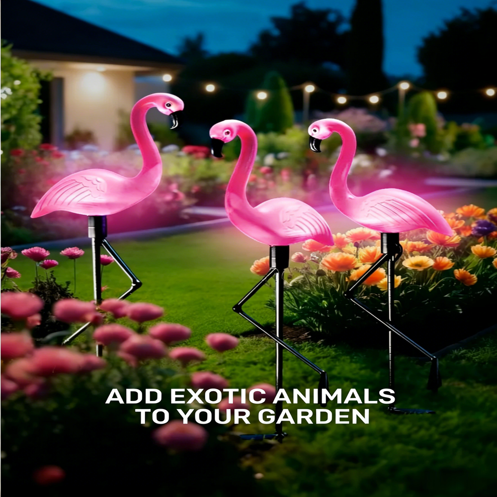 3Pcs Solar Powered Flamingo Gr - Outdoor Lighting Traditional reseña y precio