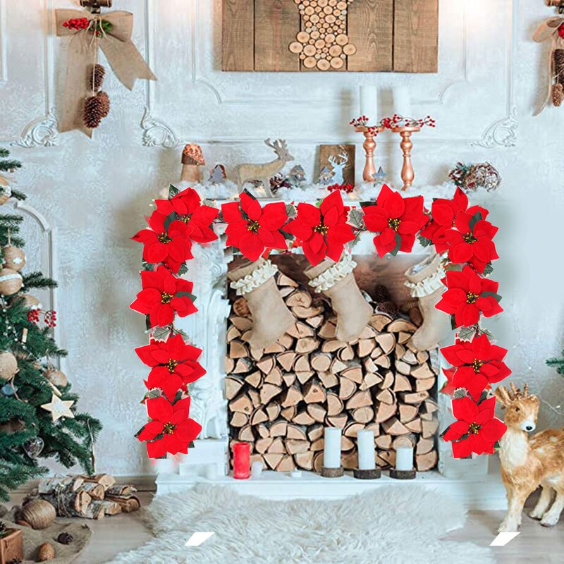 2/3m Christmas Poinsettia Flow - Xmas Outdoor Lighting Decorations reseña y precio