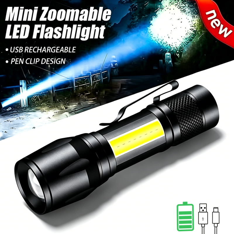 Mini LED Flashlight COB+XPE Po - Outdoor Lighting Black reseña y precio