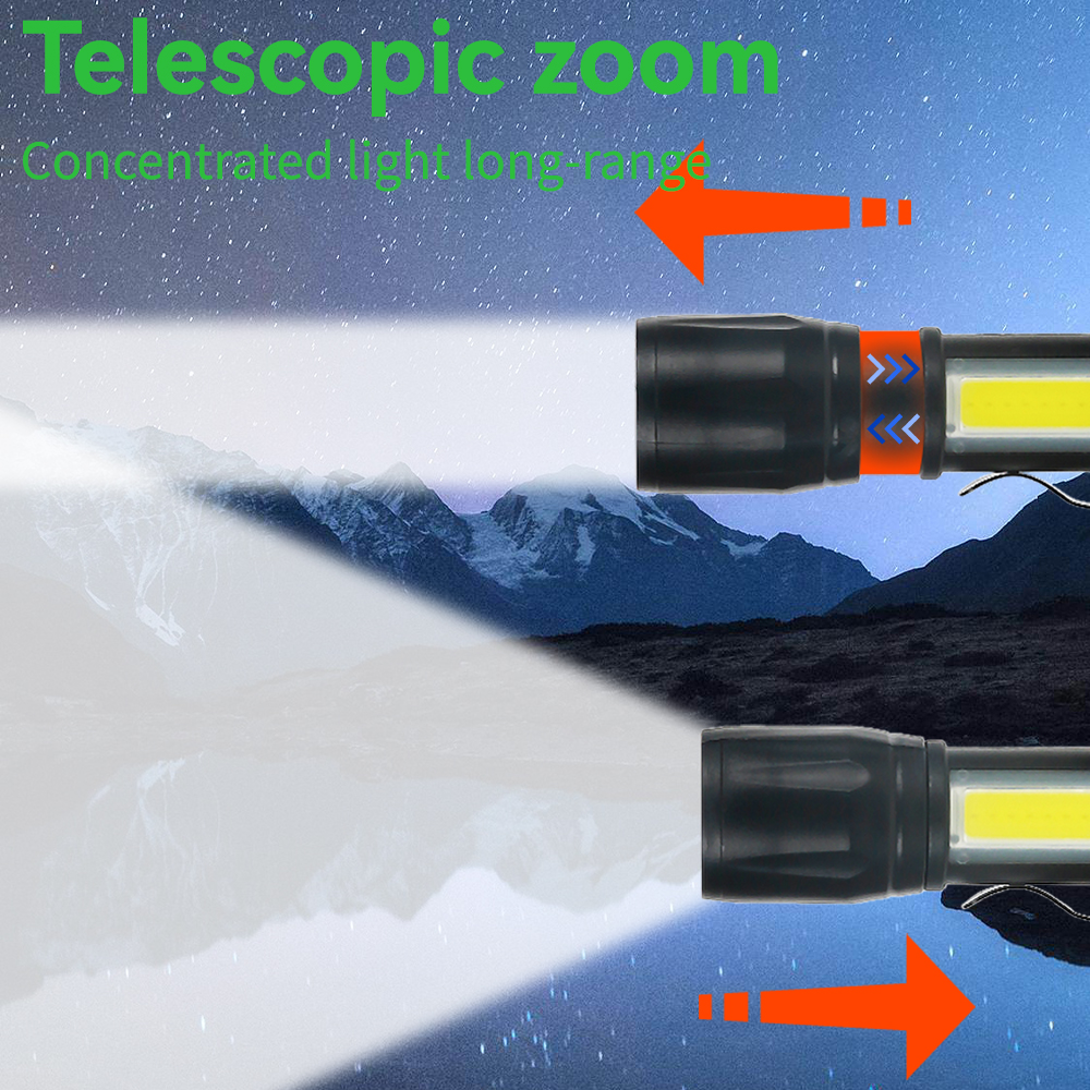 Mini LED Flashlight COB+XPE Po - Outdoor Lighting Black reseña y precio