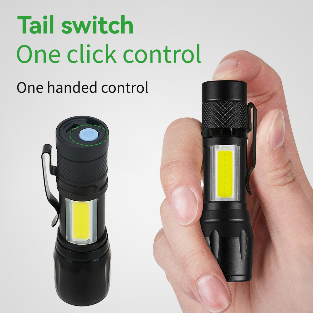 Mini LED Flashlight COB+XPE Po - Outdoor Lighting Black reseña y precio