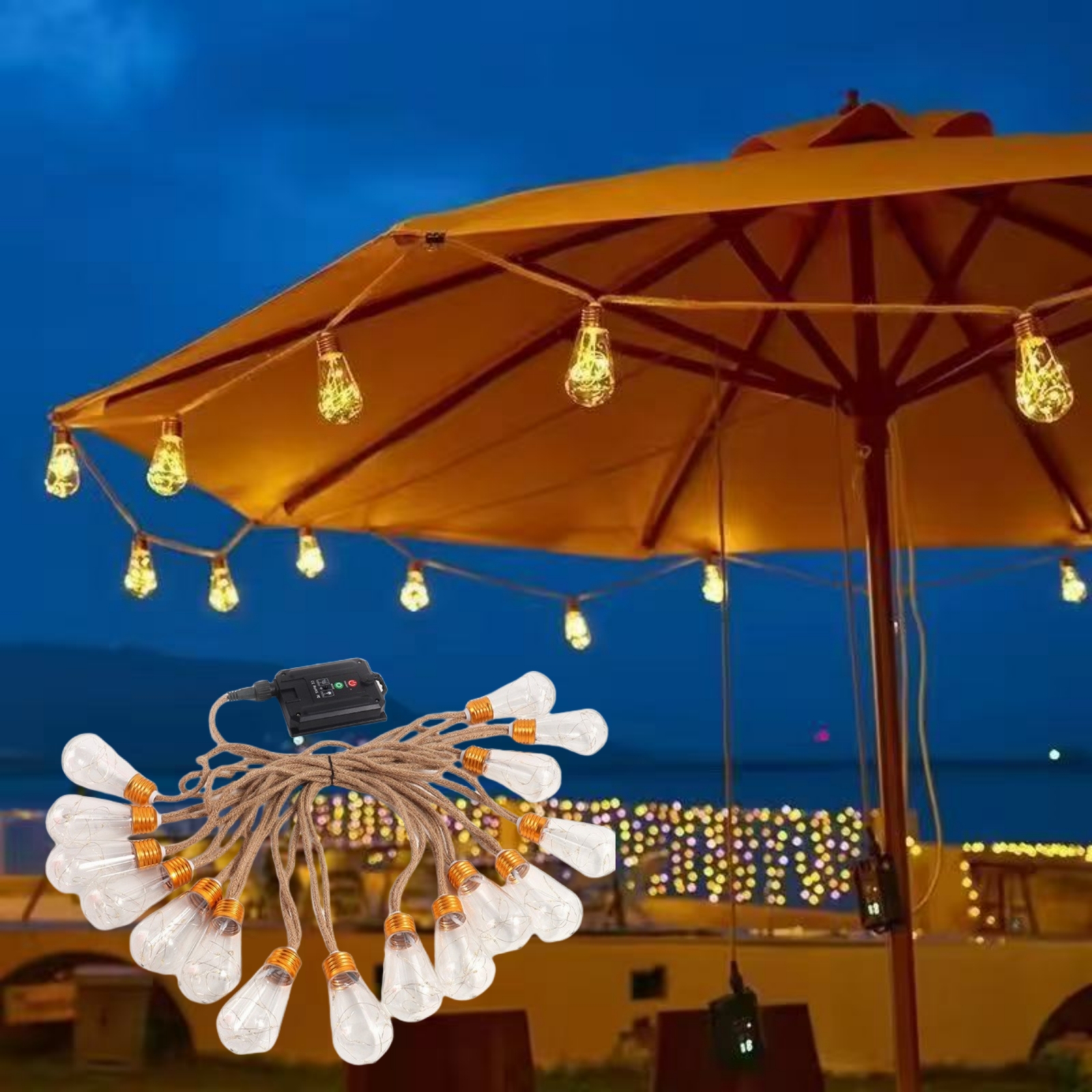 16/10 Bulbs Solar Outdoor Stri - Outdoor Lighting On Fence reseña y precio