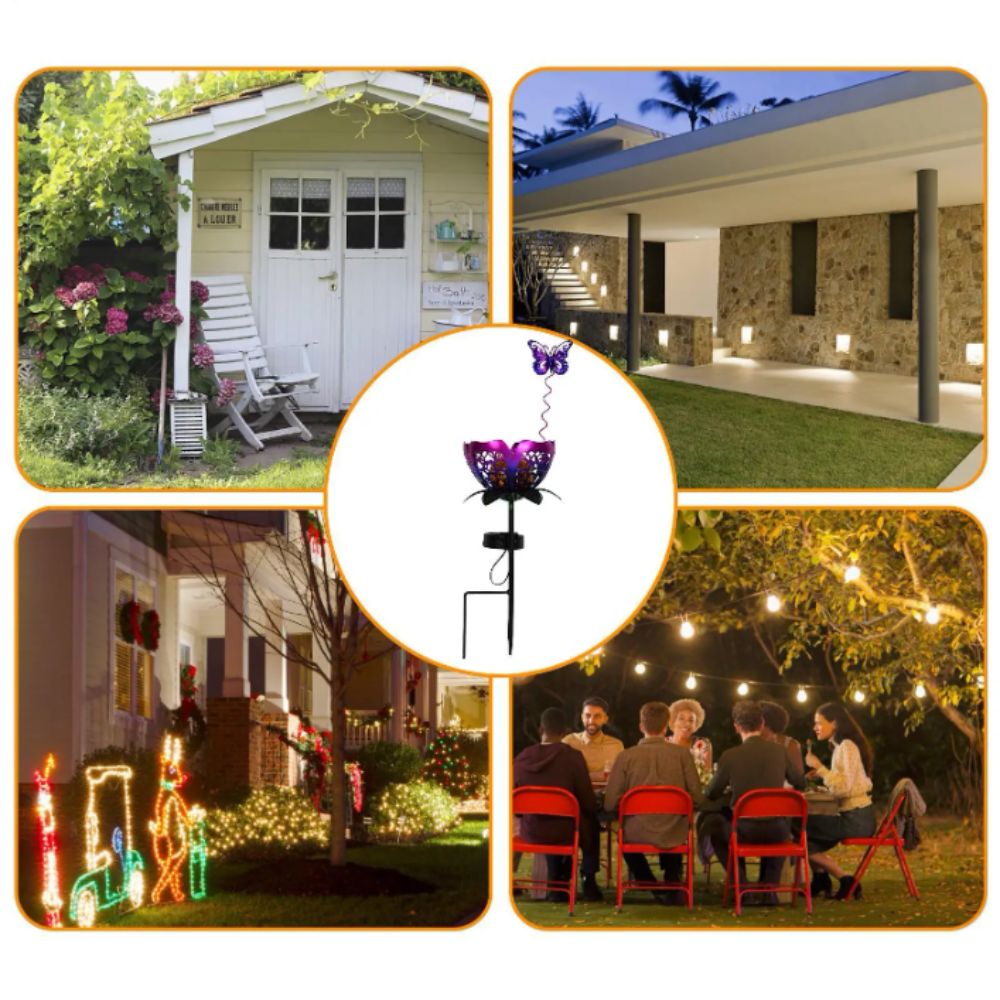 Lotus Shaped Solar Powered Lam - Outdoor Lighting Ground Fixtures reseña y precio
