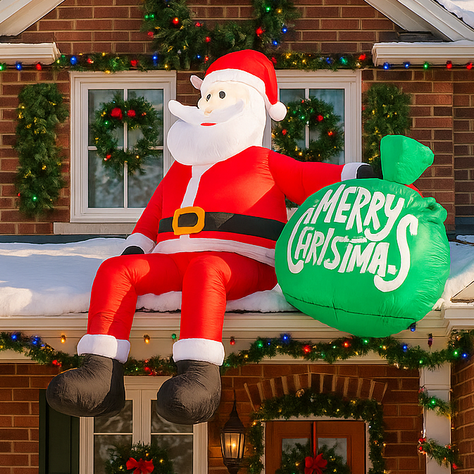 2.4M/7.8FT Inflatable Santa Cl - Xmas Outdoor Lighting Decorations reseña y precio