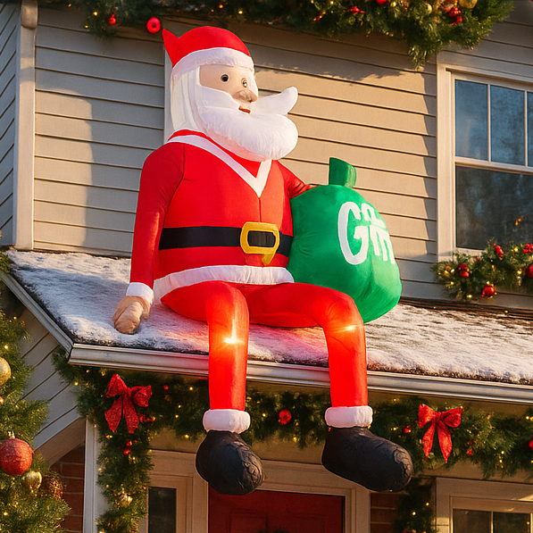 2.4M/7.8FT Inflatable Santa Cl - Xmas Outdoor Lighting Decorations reseña y precio