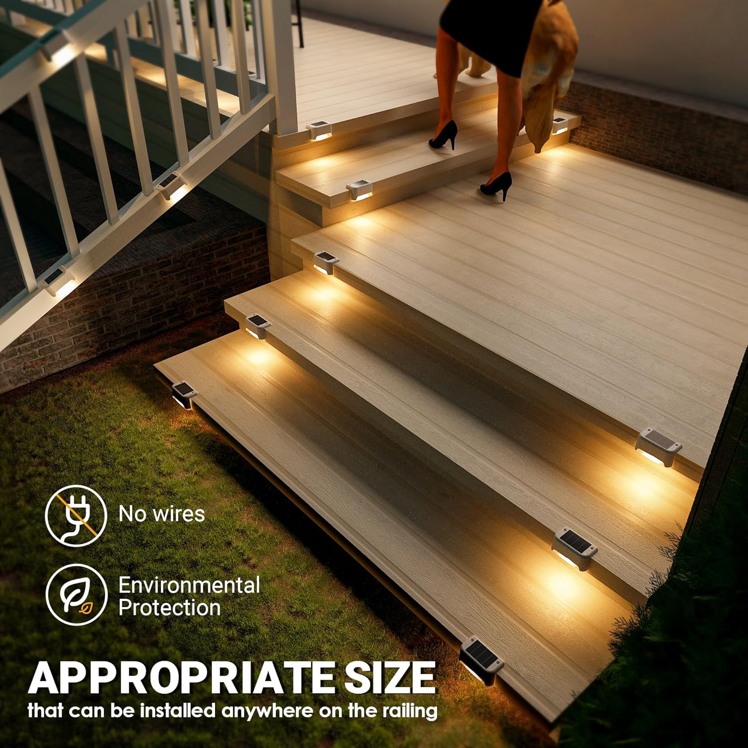 16 Pack Solar Step Lights for  - Outdoor Lighting On Fence reseña y precio