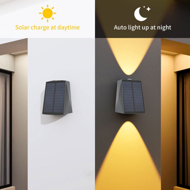 LED Solar Wall Lights Up and D - Outdoor Lighting On Fence reseña y precio
