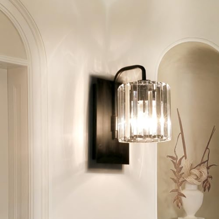 Crystal Wall Sconces, Black Sc - Solar Wall Sconce reseña y precio