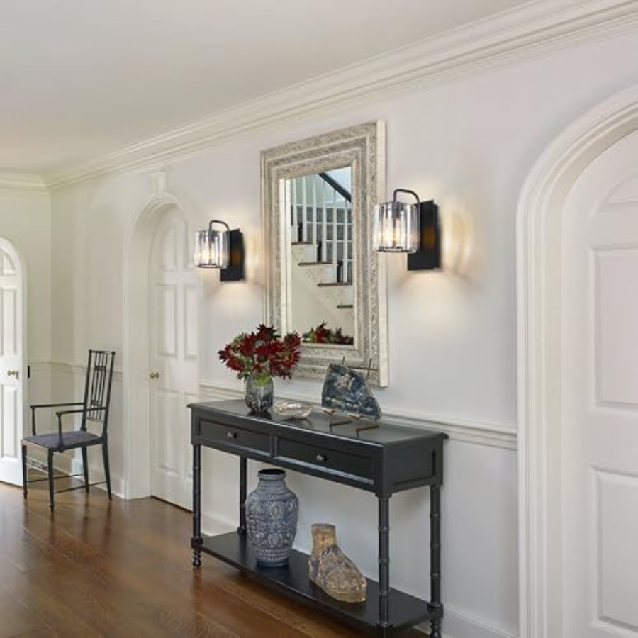 Crystal Wall Sconces, Black Sc - Solar Wall Sconce reseña y precio