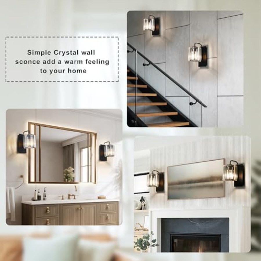 Crystal Wall Sconces, Black Sc - Solar Wall Sconce reseña y precio