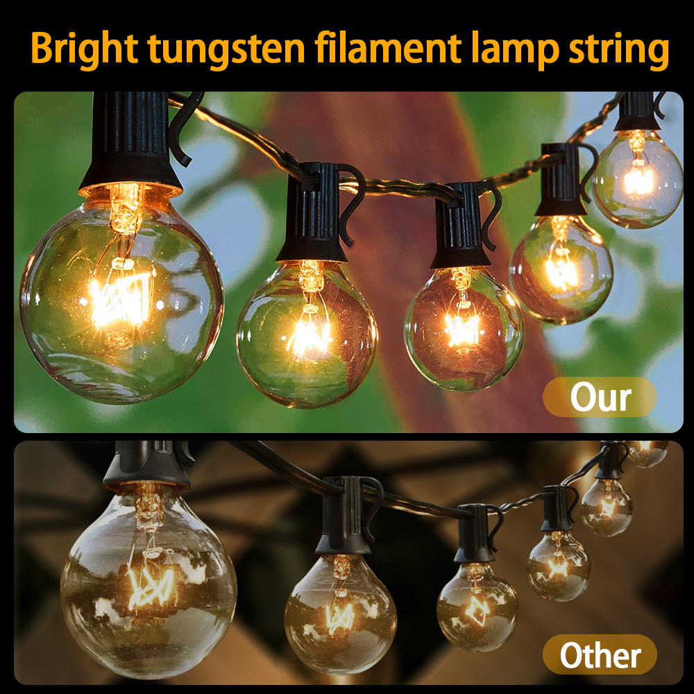 15M/50Ft G40 Tungsten Patio Ou - Outdoor Lighting On Fence reseña y precio